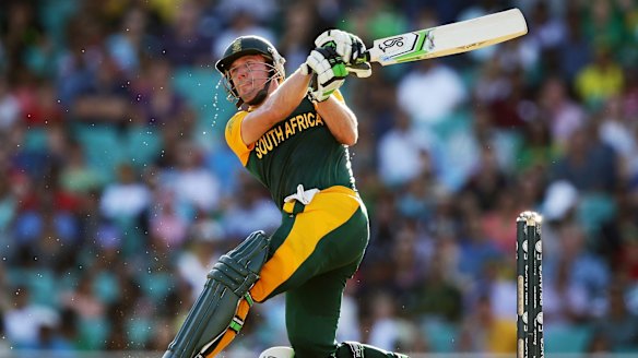 Thanks to A.B. de Villiers, South Africa made 261 in the last 20 overs against the West Indies.