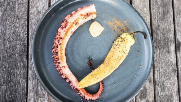 The grilled octopus is a signature at Captain Moonlite in Anglesea. 