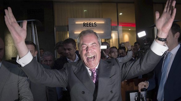 Nigel Farage basks in his Brexit victory. 
