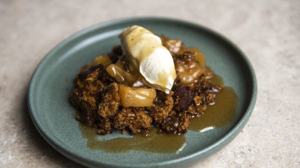 Rum roasted pineapple with sticky toffee. 
