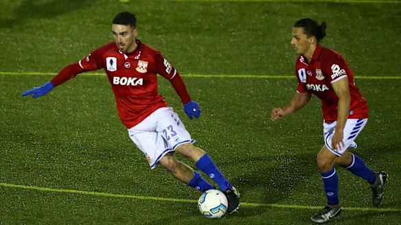Fill the cup: Sydney United in last year's FFA Cup round of 32 match against Blacktown City.