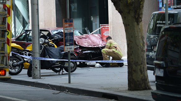 The  driver allegedly drove down Bourke Street Mall before he was shot in the arm and dragged from the car by police. 