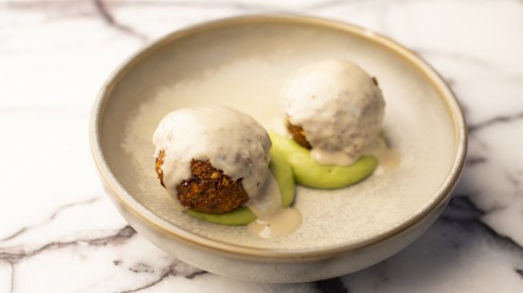 Falafel, avocado and tahini.