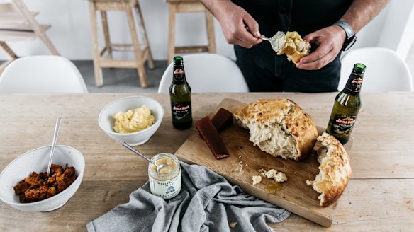 Tasmanian honey and beer damper: a cracking breakfast for a rainy morning.