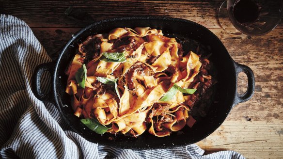 Fresh pasta is a perfect match for this ragu.