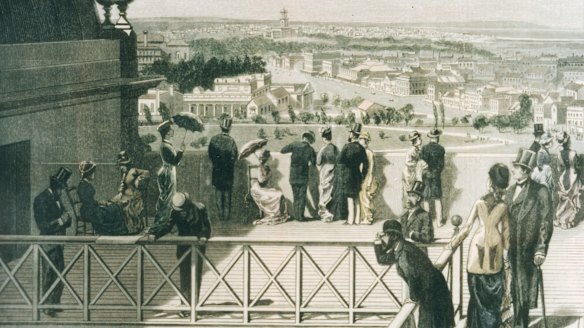 The view from the promenade deck in 1880, reproduced from the <i>Illustrated Australian News</i>.