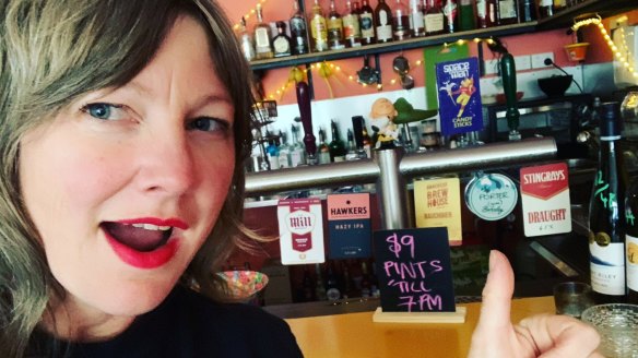 Co-owner Charlotte Tizzard at the bar. 