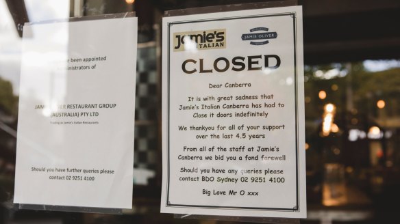 Jamie's Italian Canberra has closed their doors.