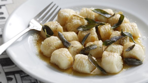 Potato gnocchi with burnt butter and crisp sage leaves.