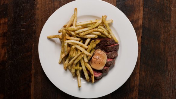 Bavette steak frites at Brasserie Fitz.