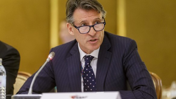 Major decision: IAAF president Sebastian Coe speaks during a meeting of the IAAF Council in Vienna, where the ruling body will vote on whether to uphold the ban on Russian athletes.