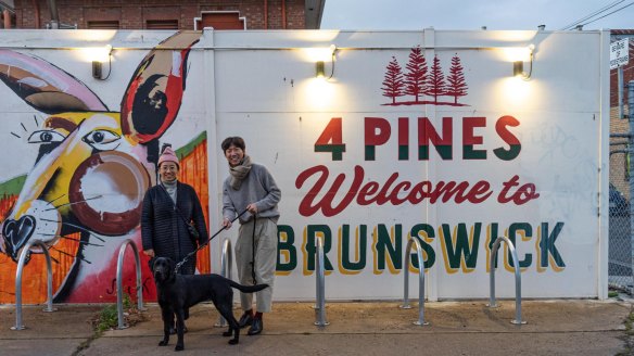 Chae and Yoon with their dog Haru at Welcome to Brunswick.