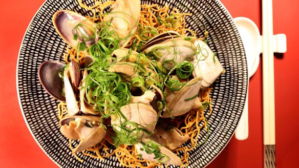 Go-to dish: Pipis with ginger and shallot and noodles.