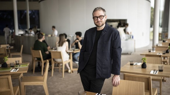 Chef Clayton Wells at his new eatery at Sydney Modern.