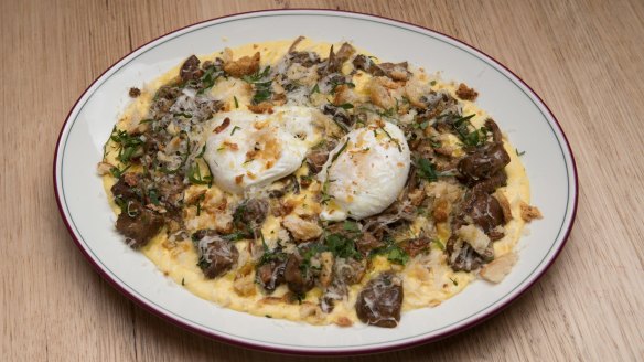 Mushroom ragu with sweet corn polenta.