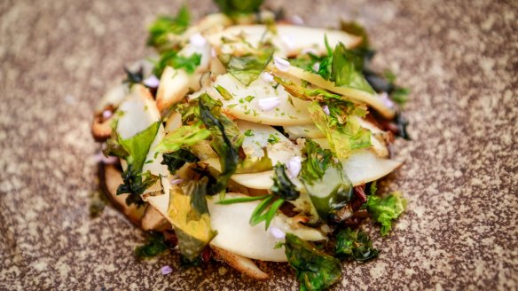 Ryan Sessions' abalone and shiitake dish.