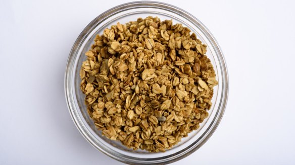 Granola is an unusual pancake topping.