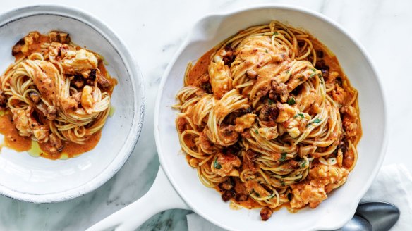 Neil Perry's lush lobster pasta.