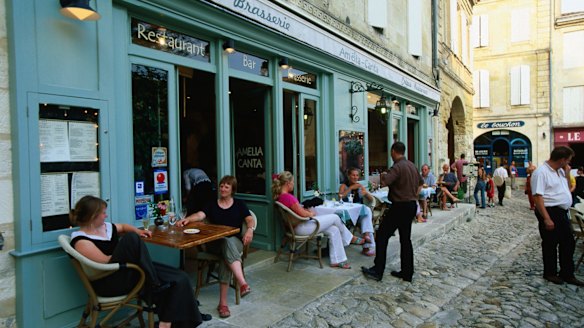 Saint Emilion, an outdoor cafe in the heart of wine country.