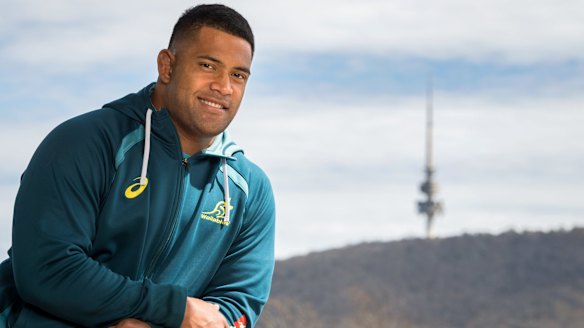Wallabies prop Scott Sio in Canberra ahead their clash against Argentina. Photo: Stuart Walmsley