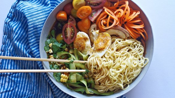 Lighter, brighter vegetarian ramen.