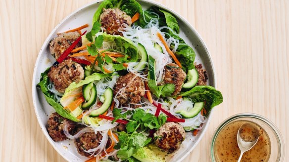 Off the charts: Fast and fresh Vietnamese-style meatball salad.