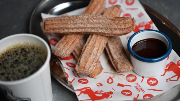 Diner-style filter coffee and churros.