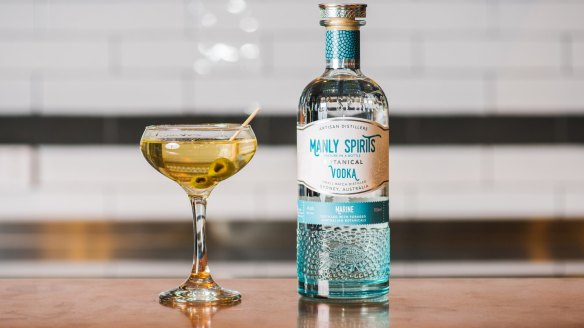 A martini made with Manly Spirits vodka.