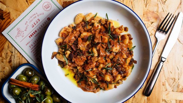 Gnocchetti with braised lamb and rosemary.