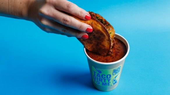 Buen Taco by QBF is serving up birria tacos, which come with their own dipping broth.