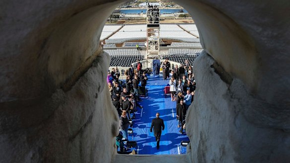 Army Sgt. Maj. Greg Lowery, the stand-in for President-elect Donald Trump.