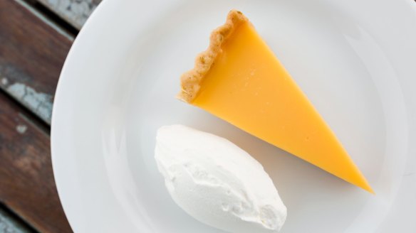 Zingy tang with crisp pastry: Lemon tart with fresh cream. 