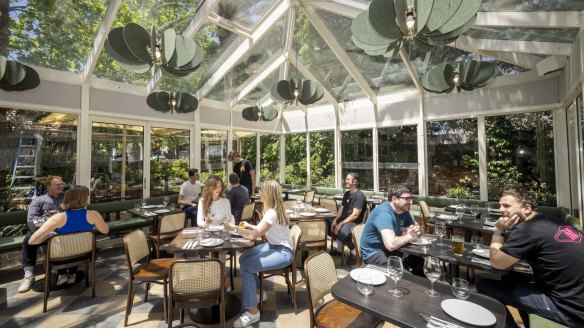 The all-weather garden marquee at the updated Flying Duck in Prahran.