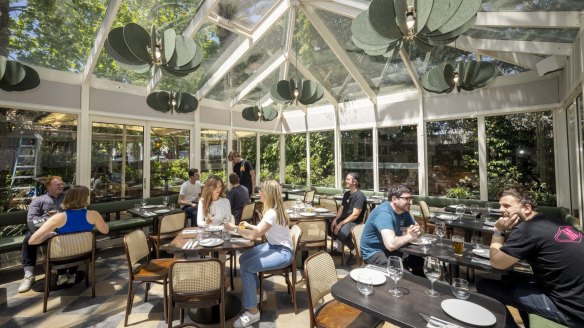 The all-weather garden marquee at the updated Flying Duck in Prahran.