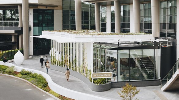 Industry Beans Chadstone is housed in a glass box attached to the main shopping centre.