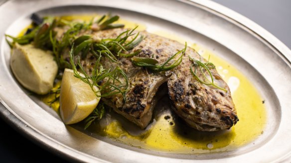 Whole fish with sea herbs.
