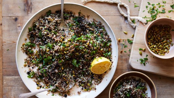 This grain salad is hearty and filling.