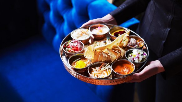 The curry tasting platter.