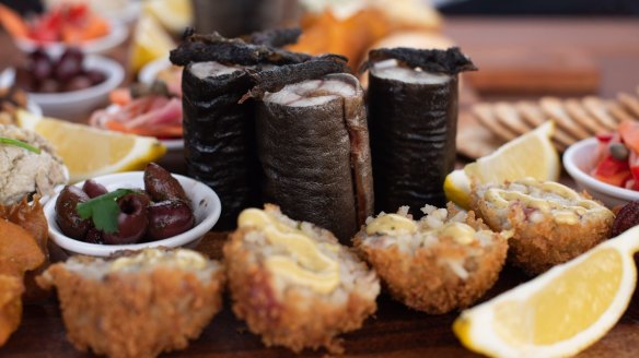 An eel tasting plate at the new cafe.