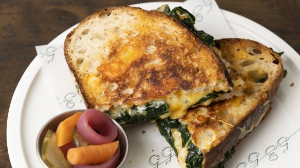 Little West makes excellent three-cheese and greens toasties. 
