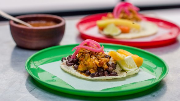 Lunchtime tacos are hidden in the alley behind Cala restaurant.