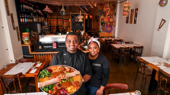 Cchef owner Dawit Kebede and manager Naz Mahari.