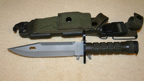 One of the M-9 bayonet knives for sale at Bankstown Gun Shop.