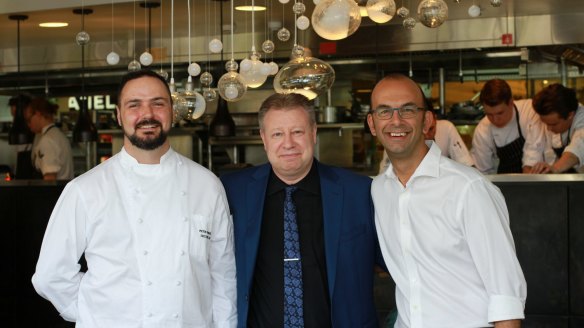 Peter Robertson, executive chef of Flying Fish, Andy North, general manager food & beverage, Konstantinos Dedes, DeDes Group
