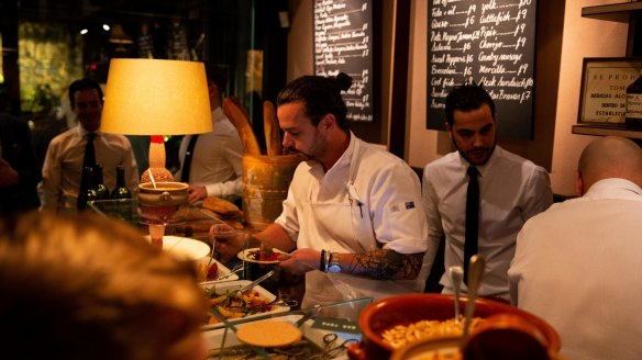 Chef Jordan Toft at the Bar Topa counter.