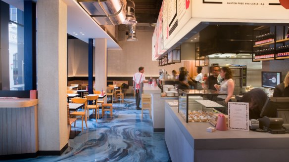 Pezzo restaurant in Flinders Lane features a groovy swirly floor.