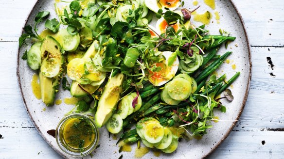 It's easy to eat your greens in this soft-boiled egg salad.