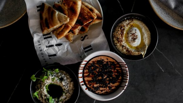 A selection of house-made dips at Shiloh.