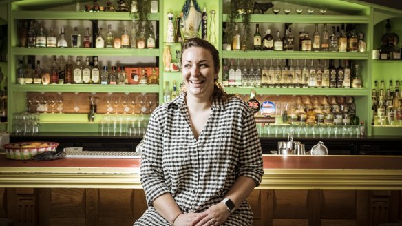 Caitlin Surrey of Tres A Cinco, which mainly pours agave spirits from small-batch producers.