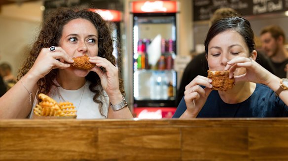 Hungry patrons at Thirsty Bird.